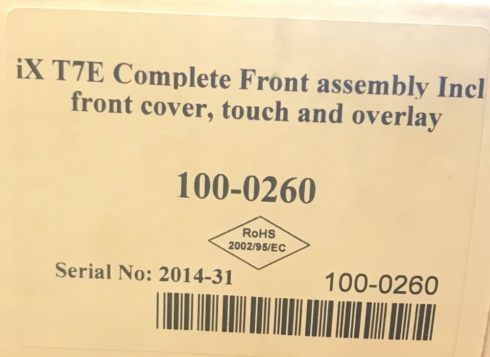 Beijer iX T7E Complete Front Assembly Including Front Cover, Touch and Overlay - 100-0260 - RMTPE0081