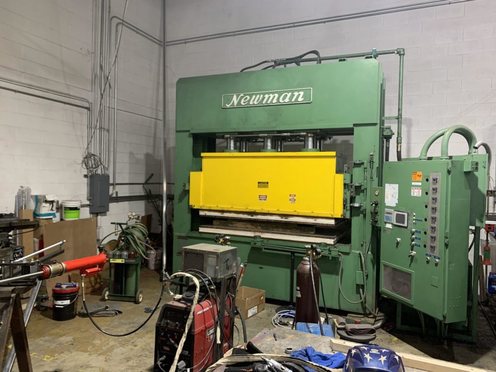 Newman 650 Ton Hydraulic Heated Platen Press - 6'8" x 36" Bed and Ram