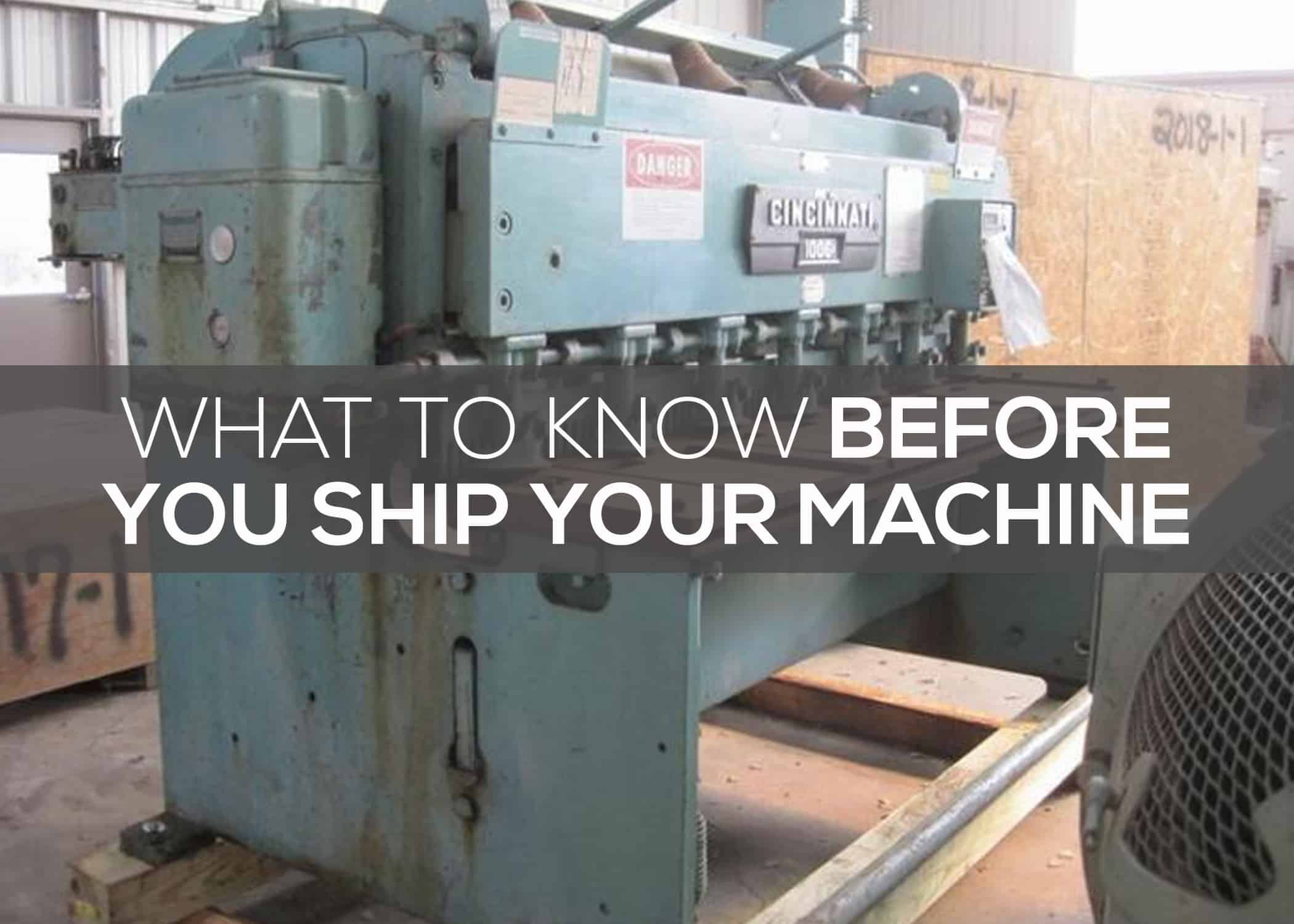 Before You Ship Your Machine